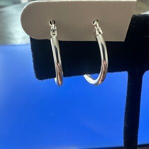 MEXICANA Shiny Silver Hoop Earrings